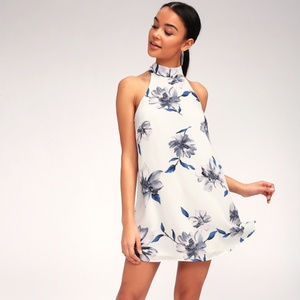 Darling Dearest White Floral Print Swing Dress